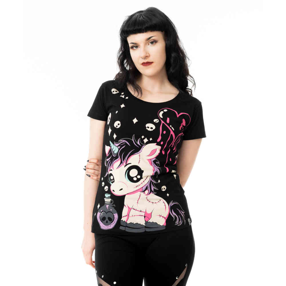 Cupcake Cult - Poison Unicorn Ladies Tshirt - Black
